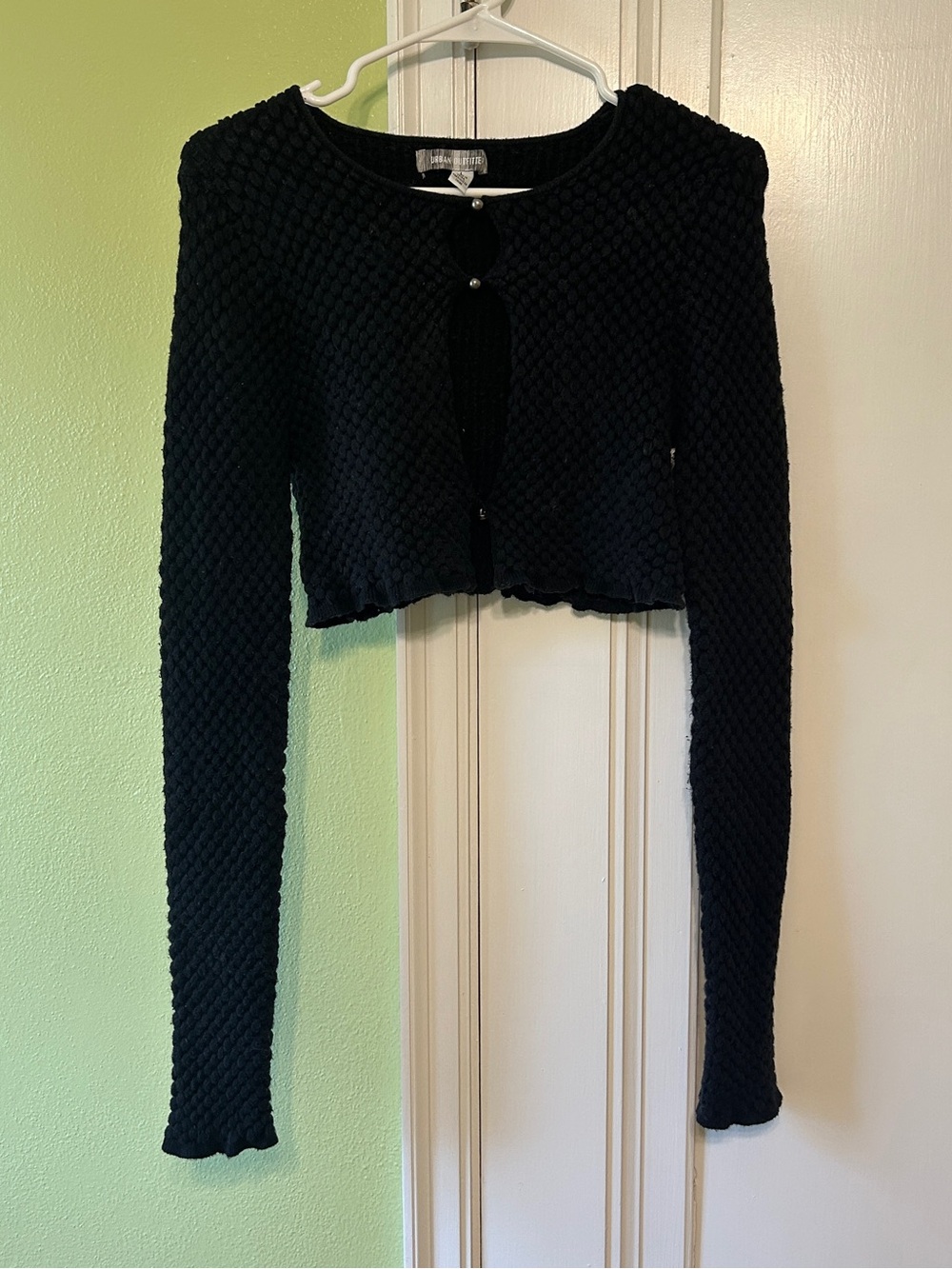 Urban Outfitters Black Cropped Knit Cardigan